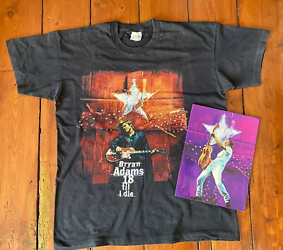 Buy Official Bryan Adams 18 Til I Die Concert Merch Vintage T Shirt & Booklet Rare • 30£