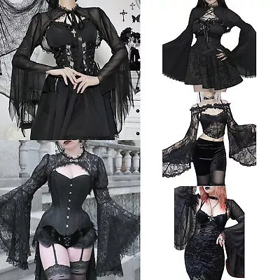 Buy Steampunk Women Gothic Cardigan Ruffled Gothic Clothing For Women See-Through • 8.39£