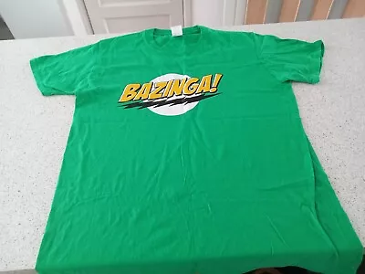 Buy Mens Big Bang Theory Sheldon Bazinga T-shirt Size Uk Medium - Green  • 5.99£