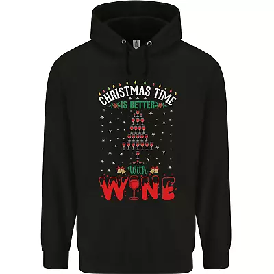 Buy Christmas Better With Wine Funny Alcohol Mens 80% Cotton Hoodie • 19.99£