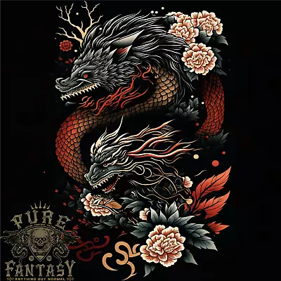 Buy Chinese Dragons Fantasy Mens T-Shirt 100% Cotton • 10.75£