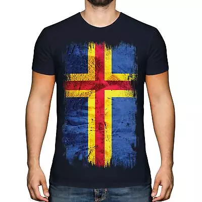 Buy Aland Grunge Flag Mens T-shirt Tee Top Football Gift Shirt Clothing Jersey • 11.95£