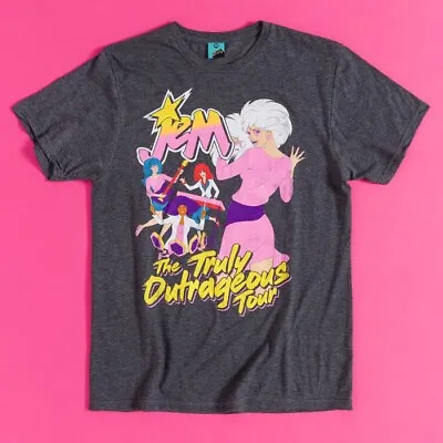 Buy Official Jem And The Holograms Truly Outrageous Tour Charcoal Marl T-Shirt • 22.99£