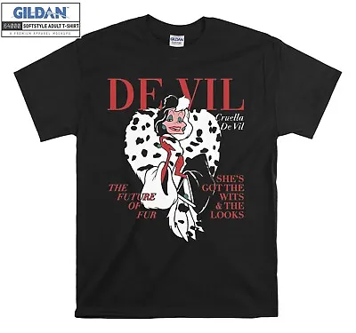 Buy Disney Villains Cruella De Vil T-shirt Gift Hoodie T Shirt Men Women Unisex 6859 • 11.95£