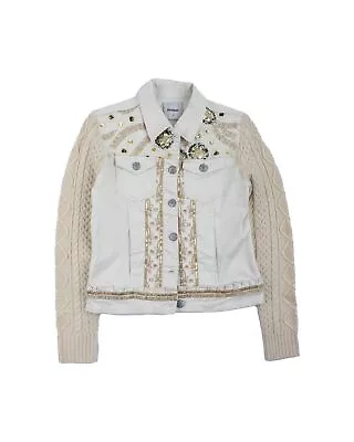 Buy Ladies Desigual Multicolored Short Half Denim Jacket Size M • 41.99£
