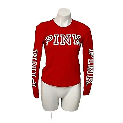 Buy PINK Victoria's Secret Women's Red Long Sleeves Loungewear Top Small • 26.90£