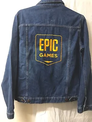 Buy Epic Games Size Medium Blue Denim Pure Cotton Jean Jacket Men's • 12.14£