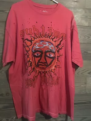 Buy Sublime T-Shirt Adult S/M Oversized Distressed Red 2022 Band Rock  Music • 27.40£