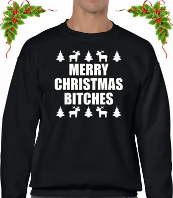Buy Merry Christmas Bitches Jumper Sweater Funny Rude Xmas Festive Joke Design Fun • 13.99£