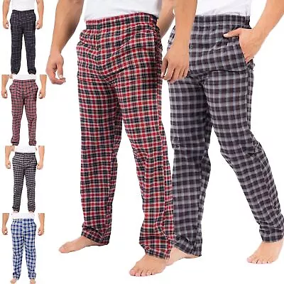 Buy Pack Of 2 Cotton Mens Pyjamas Night Wear Bottoms Woven Lounge Pants Trousers • 11.99£
