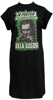 Buy Womens Horror High Neck T-Shirt Dress Bela Lugosi Gothic Halloween Vintage • 29.50£