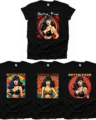 Buy Bettie Page Pin Up Movie Star Goth Emo Model Icon Naked Music Mens Tshirt Woman • 9.99£