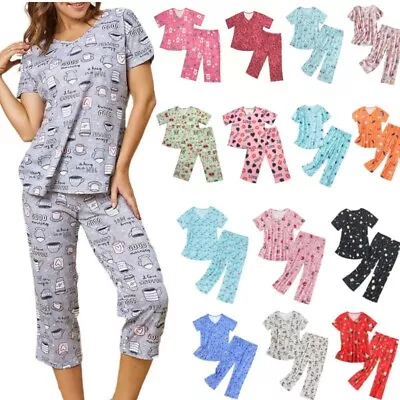 Buy Ladies Pyjama Set Pjs Womens Short Sleeve Summer Loungewear Nightwear Plus Size • 16.30£