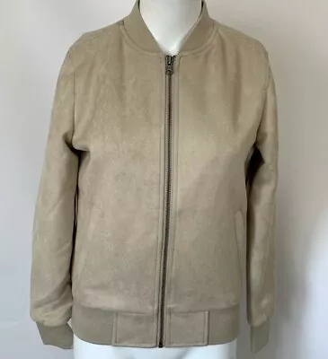 Buy Urban Classic Women's Ladies Imitation Suede Bomber Jacket TB1358 In Sand, Size  • 18.89£