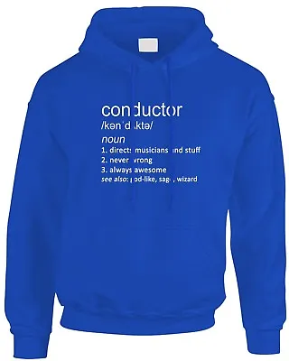 Buy Conductor Funny Definition Men's Mens Hoody Gift Idea Orchestra Music Band Cool • 22.99£