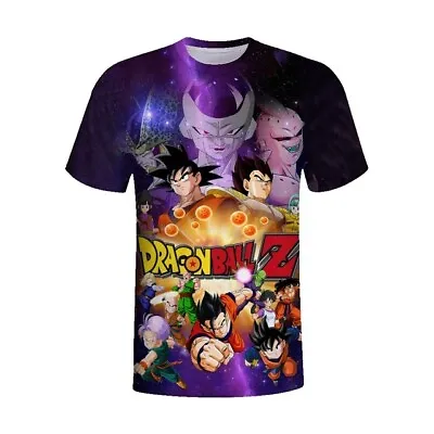 Buy Mens Anime Dragon Ball Z Super Saiyan Goku Vegeta SSJ DBZ Short Sleeve T-shirt • 9.99£