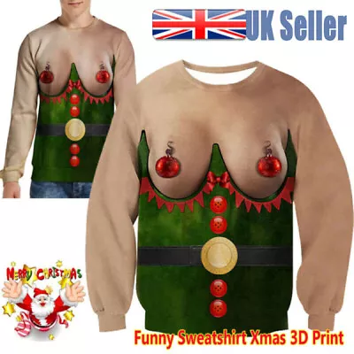 Buy Ugly Christmas Jumper Sweater Men Women Funny 3D Print Sweatshirt Xmas Pullover • 13.99£
