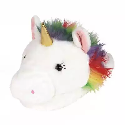 Buy Fuzzy Unicorn Slippers - Plush Rainbow Unicorn House Shoes • 34.92£