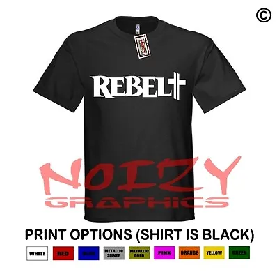 Buy Rebel Cross Christian Shirt Black Religious Jesus Hip Hop Rap Rock Metal Faith • 12.96£