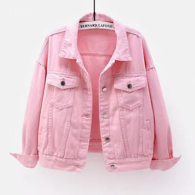 Buy Womens Ladies Stretch Denim Jacket Soft Cotton Loose Plus Zise Stonewash Coat@ • 8.39£