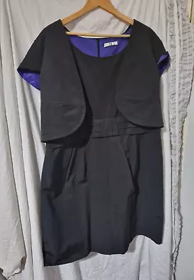 Buy Sophie Gray Black Dress And Bolero Jacket Size 22 • 15£