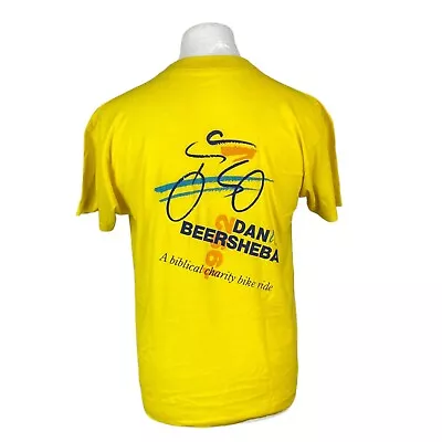 Buy Screen Stars Vintage T Shirt Single Stitch Large Yellow 1992 Bike Ride Cycle Tee • 22.50£