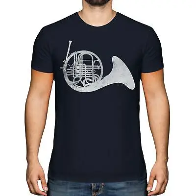 Buy French Horn Distressed Print Mens T-shirt Vintage Style Design Top Brass Gift • 9.95£