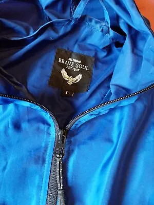 Buy Unisex Indie Style Royal Blue Lightweight Anorak Jacket Size L By Brave Soul • 4.99£