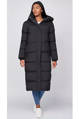 Buy Womens Ladies Crosshatch Long Quilted Padded Winter Coat Hooded Puffer Jacket • 59.95£