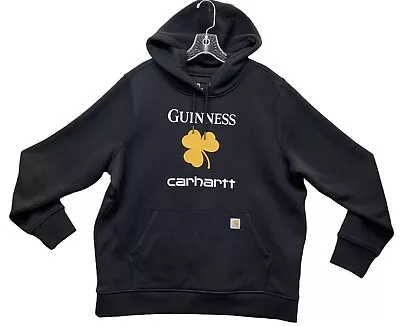 Buy Carhartt Guinness Shamrock Hoodie Women’s XL 16/18 Black Relaxed Fit Sweatshirt • 42.75£