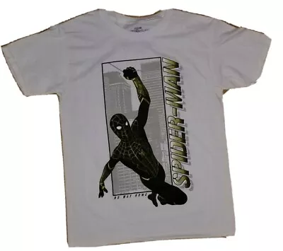 Buy NWT Marvel Studios Spider-Man No Way Home Black & Gold Suit White T-shirt Kids L • 9.09£