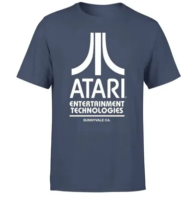 Buy Atari Entertainment Technologies Navy Blue Men's T Shirt New Unused Retro Size L • 11.99£