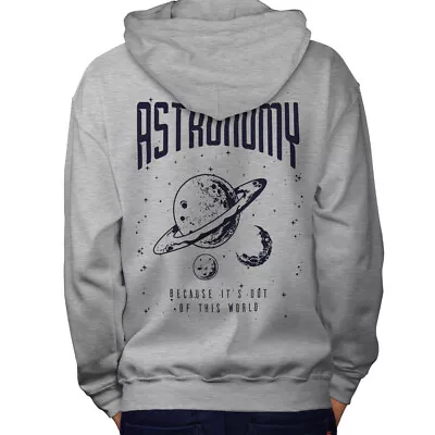 Buy Wellcoda Out Of This World Mens Hoodie, Astronomy Design On The Jumpers Back • 25.99£