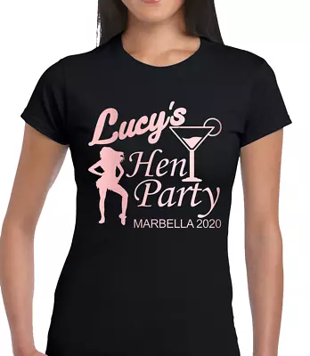 Buy Hen Party T Shirts Ladies Womens Hen Do Personalised Design Top Girls Trip  • 8.99£