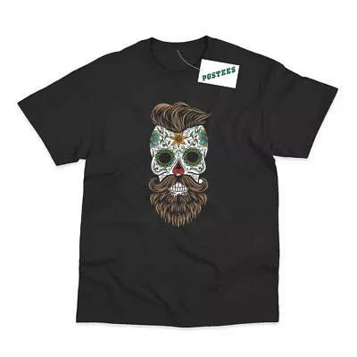 Buy Bearded Sugar Skull Candy Day Of The Dead Día De Muertos Mexico T-Shirt • 10.95£