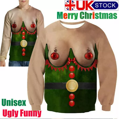 Buy Ugly Christmas Jumper Sweater Men Women Funny 3D Print Sweatshirt Xmas Pullover • 16.52£