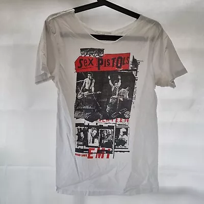 Buy Sex Pistols T-shirt, Women’s Size Medium Distressed God Save EMI • 14.99£