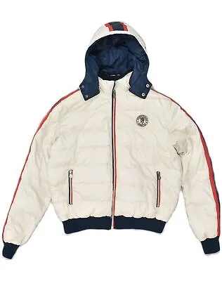 Buy FRANKIE GARAGE Boys Hooded Padded Jacket 15-16 Years White Polyester AK39 • 20.89£