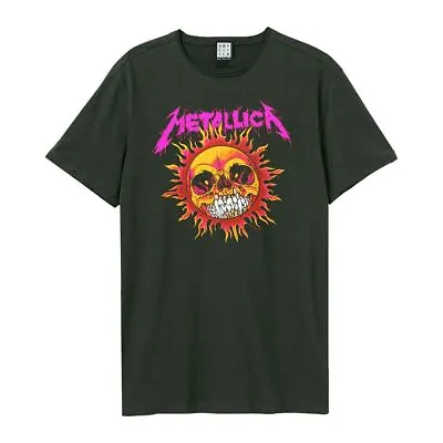 Buy Amplified Metallica T-Shirt Neon Pushead Sun Cotton Vintage Metal Band Tee Top • 16.77£