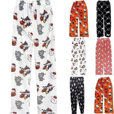 Buy Hello Kitty Pajamas Bottoms Womens Flannel Home Pants Warm Trousers Nightwear • 9.23£