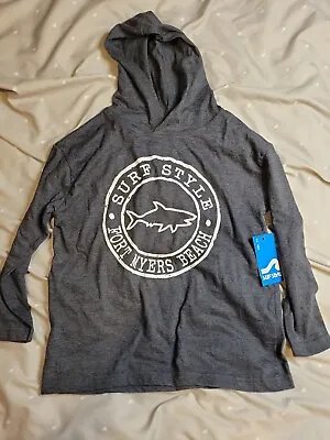 Buy Kids Surf Style Fort Myers Beach Florida Shark Long Sleeve Hooded Shirt XS (2-4) • 6.84£