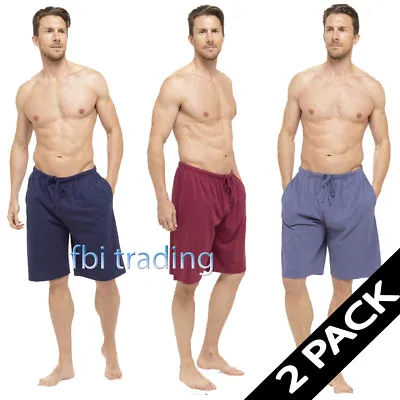 Buy  2 Pack Mens Shorts With Pockets Pants Pyjamas PJ Bottoms Nightwear Loungewear X • 9.99£