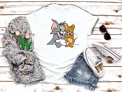 Buy Tom And Jerry Best Friend Cartoon Woman 3/4 Short Sleeve Quality T Shirt A141 • 9.92£