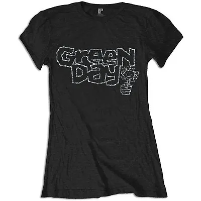 Buy Green Day Ladies Embellished T-shirt: Flower Pot • 15.95£