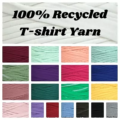 Buy 20 Colours Chunky T-shirt Yarn /Spaghetti  1/5/10 Meters Macrame Craft Crochet • 3.10£