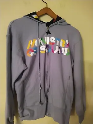 Buy Ministry Of Sound Grey Hoodie Zip Up Jumper Sz  S-M Cotton Polyester Funky • 28.15£