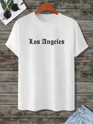 Buy Mens Los Angeles Short Sleeve Soft Cotton T Shirts , Casual Fit Cotton Crew Neck • 9.39£