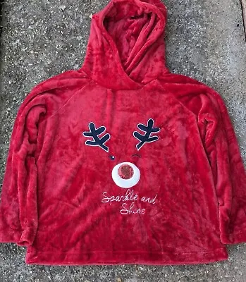 Buy Women's Christmas Red Fleece Jumper,Size L, Reindeer • 6.95£