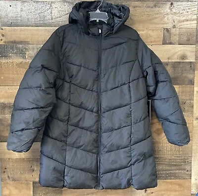 Buy Big Chill Women's Chevron Quilted Puffer Jacket With Hood Black Size 1X NWT • 15.36£