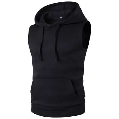 Buy Mens Sleeveless Hoodie Vest Tank Tops Casual Gym Sport Muscle Hooded T-Shirt • 18.49£